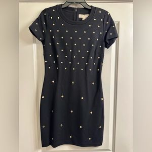 MICHAEL MICHAEL KORS l Gold Studded Black Dress
